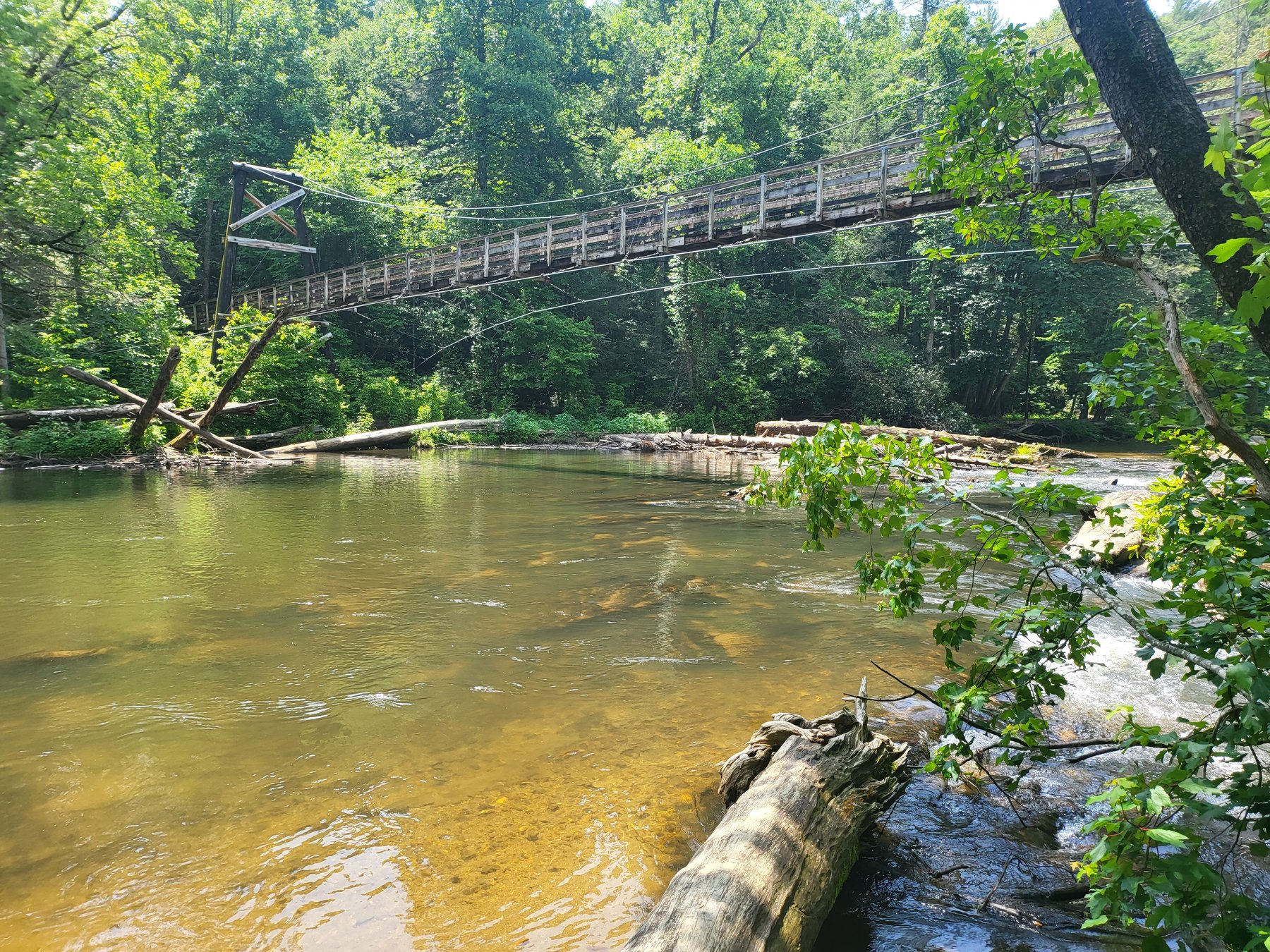 Toccoa River Swinging Bridge in North Georgia